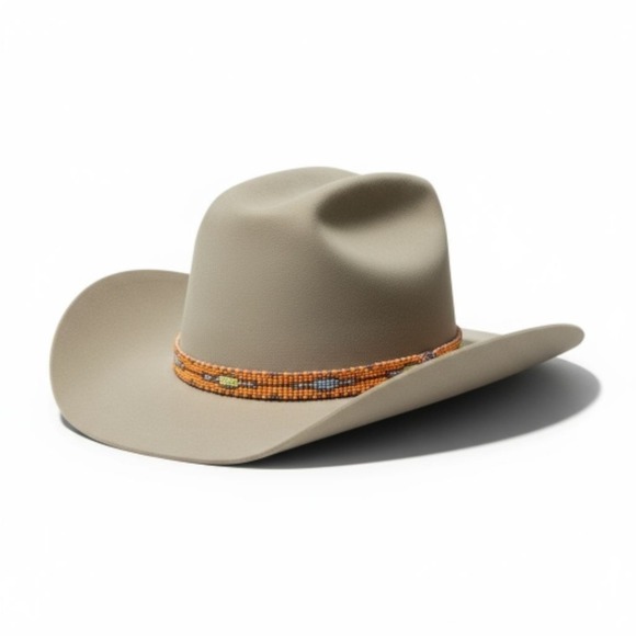 Browning Other - Vintage Browning Sportsman Hat - Tan Wool Felt Western Fedora - Beaded Band